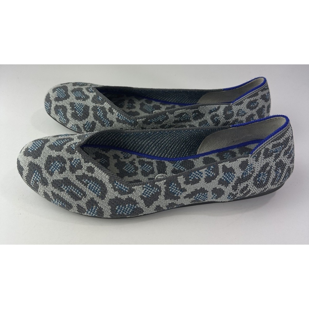 Rothy's Round Toe The Flat Ballet Slip On Knit Shoes Leopard Animal Print Sz 8.5 - Picture 6 of 15